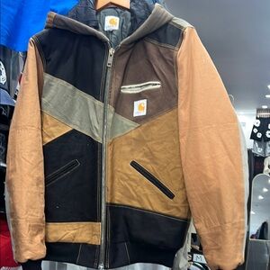 Carhartt Men's Multi-Color Patchwork Hooded Duck Vtg Style Jacket